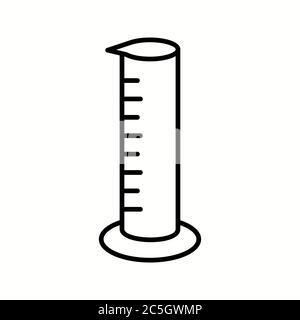 Icône unique de ligne vectorielle de cylindre gradué Illustration de Vecteur