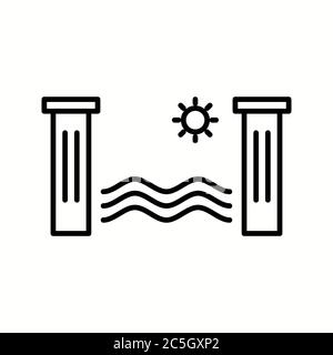 Icône unique de la ligne de transmission hydrostatique Illustration de Vecteur