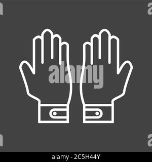 Icône gants Vector Line unique Illustration de Vecteur
