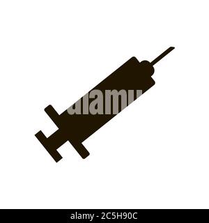 Icône de seringue pour injections dans un style plat tendance isolé sur fond blanc. SPE 10. Illustration de Vecteur
