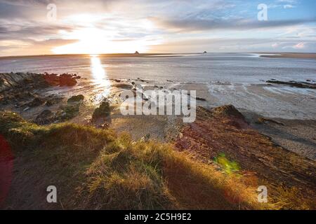 Mont-Saint-Michel, vue de la Pointe de Gruin Banque D'Images