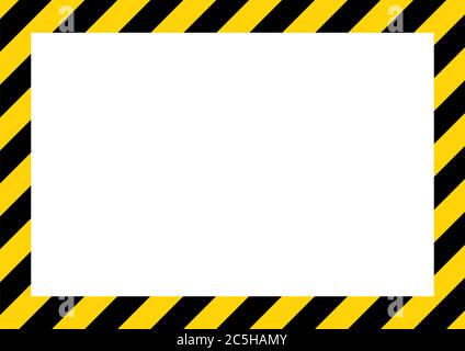 Bandes jaunes et noires sur la diagonale, panneau d'avertissement rectangulaire, symbole, illustration . Illustration de Vecteur