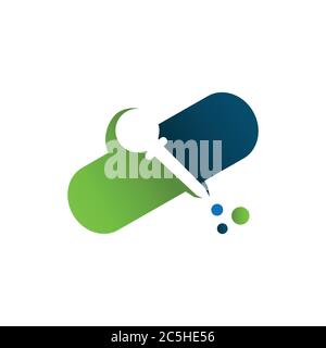 Laboratoires médicaux science technologie pharmacie logo design illustration vectorielle Illustration de Vecteur