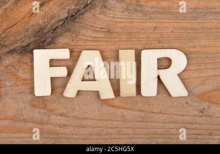 Terme de lettres en bois sur bois de grunge Banque D'Images