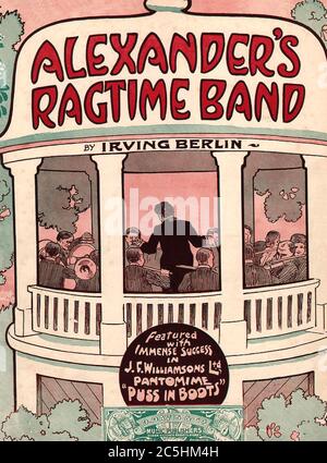 ALEXANDER'S RAGTIME BAND Sheet Music Cover of composition par Irving Berlin en 1911 Banque D'Images