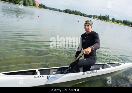 Les sports Canoë, athlète lituanien Henrikas Zustautas Banque D'Images