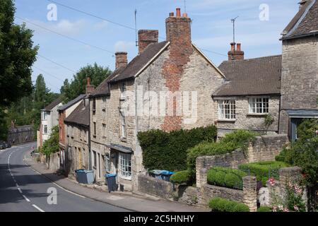 Maisons résidentielles sur Oxford Street à Woodstock, Oxfordshire au Royaume-Uni Banque D'Images