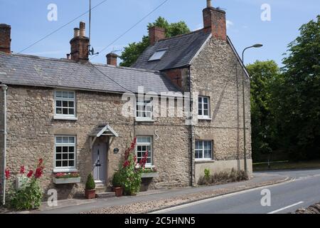 Maisons en pierre sur Oxford Street à Woodstock dans l'Oxfordshire au Royaume-Uni Banque D'Images