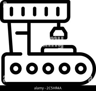 Machine de tour, l'icône de style contour Illustration de Vecteur