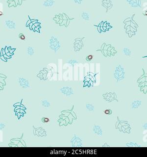feuilles de chêne et glands motif vectoriel sans couture Illustration de Vecteur