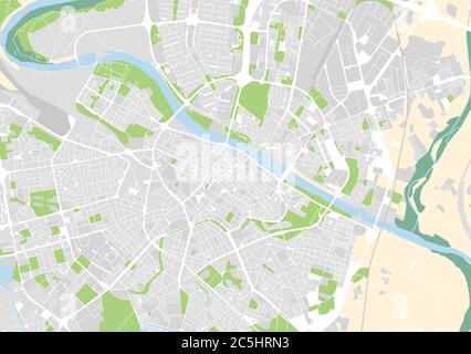 Carte de la ville vectorielle de Saragosse, Espagne Illustration de Vecteur