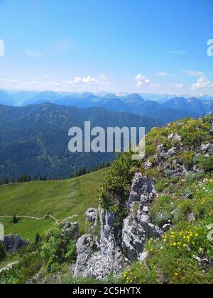 Randonnée sur la montagne Roß-und Buchstein en Bavière Banque D'Images