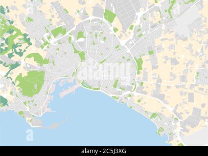 Carte de la ville de Palma de Majorque, Espagne Illustration de Vecteur