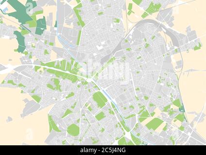 Carte de la ville de Reims, France Illustration de Vecteur
