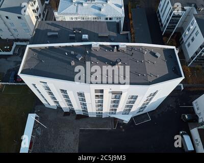 Joensuu, Finlande - 15 octobre 2018 : vue aérienne des nouveaux appartements pour étudiants. Banque D'Images