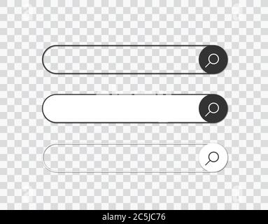 Barre de recherche pour l'interface utilisateur, la conception et le site Web. Icône Rechercher une adresse et barre de navigation sur fond transparent. Collection de modèles de formulaire de recherche pour les sites eps 10 Illustration de Vecteur