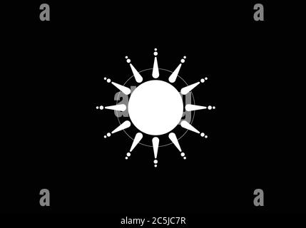 Logo abstrait créatif du soleil, logo Summer Sun, symbole du signe Sunburst Illustration de Vecteur