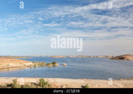 Lac Nasser à Abou Simbel, Egypte Banque D'Images