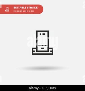 Icône de vecteur simple de chargeur de téléphone. Modèle de conception de symbole d'illustration pour l'élément d'interface utilisateur Web mobile. Pictogramme moderne de couleur parfaite sur contour modifiable. Icônes de chargeur de téléphone pour votre projet d'entreprise Illustration de Vecteur