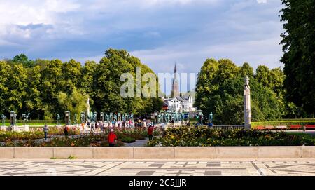 Oslo, Ostlandet / Norvège - 2019/08/30: Vue panoramique sur le parc Frogner, Frognerparken, dans le quartier nord-ouest d'Oslo Banque D'Images