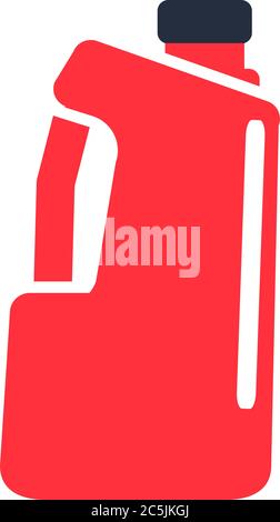 Huile moteur et bidon de jerrycan vierge de gassoline icône en forme de plat. Illustration simple Vector de différents canisters avec huile moteur isolée Illustration de Vecteur