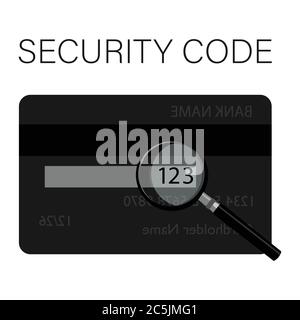 Le code de sécurité CSV se trouve sur une carte de crédit classique. Verso de la carte de crédit avec code de sécurité CVV Illustration de Vecteur