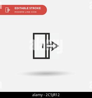 Icône de vecteur simple de déconnexion. Modèle de conception de symbole d'illustration pour l'élément d'interface utilisateur Web mobile. Pictogramme moderne de couleur parfaite sur contour modifiable. Icônes de déconnexion pour votre projet d'entreprise Illustration de Vecteur