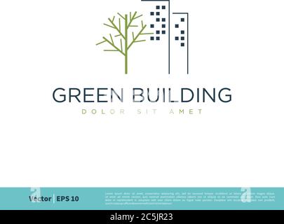 ECO Green icône de bâtiment Vector logo modèle Illustration Design. Vecteur EPS 10. Illustration de Vecteur