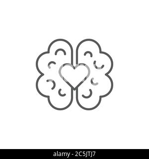 Penser à l'amour vecteur symbole d'icône chute dans l'amour isolé sur fond blanc Illustration de Vecteur