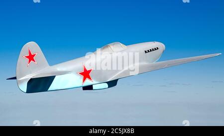 Militaire soviétique Yak-3 (maquette). Isolé sur blanc Banque D'Images