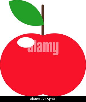 Concept simple de pomme rouge. Icône vecteur. Illustration de Vecteur