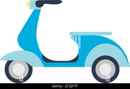 Icône de vecteur plat de scooter de moteur. Illustration émoji cyclomotée isolée. Illustration de Vecteur