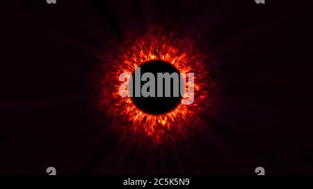 Eclipse Solar Corona flamme abstraite Banque D'Images