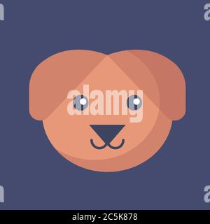 Tête de chien isolée sur fond blanc illustration vectorielle Illustration de Vecteur
