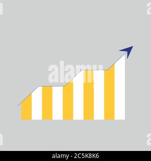 Icône graphique de style plat tendance isolée sur fond gris. Symbole de barre de graphique pour la conception de votre site Web, votre logo, votre application, votre interface utilisateur. Illustration vectorielle Illustration de Vecteur