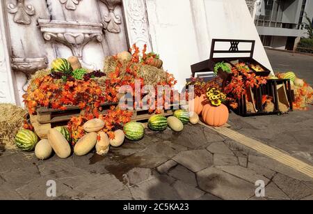 Échantillons de produits agricoles dans la rue Banque D'Images