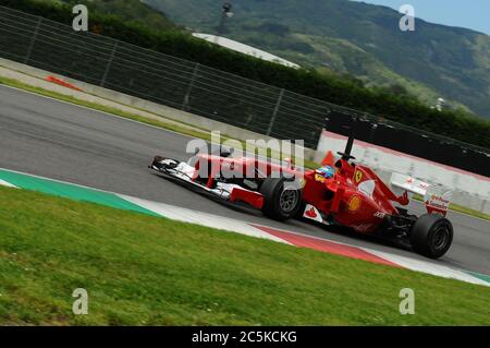 MUGELLO, Italie 2012 : Fernando Alonso de Ferrari F1 Team à l'équipes de Formule 1 jours de test au circuit du Mugello en Italie. Banque D'Images