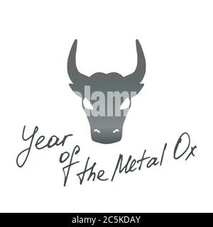 Bonne année chinoise 2021. Année du boeuf. Nouvel an lunaire Illustration de Vecteur