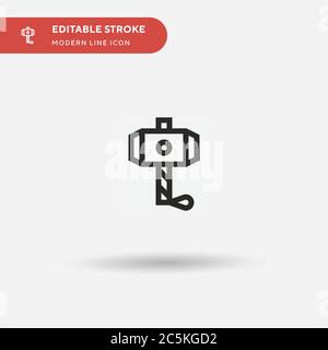 Icône de vecteur simple Thor. Modèle de conception de symbole d'illustration pour l'élément d'interface utilisateur Web mobile. Pictogramme moderne de couleur parfaite sur contour modifiable. Icônes Thor pour votre projet d'entreprise Illustration de Vecteur