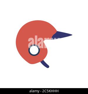 Casque de moto sur fond blanc. Illustration vectorielle de style plat tendance. SPE 10. Illustration de Vecteur