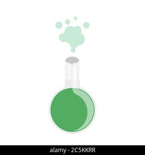 Flacons en verre de laboratoire de style plat tendance. Illustration vectorielle. ESP 10. Illustration de Vecteur