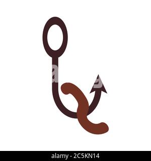 Ver sur le crochet sur fond blanc. Illustration vectorielle de style plat tendance. SPE 10 Illustration de Vecteur