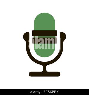 Icône de microphone sur fond blanc. Illustration vectorielle de style plat tendance. SPE 10 Illustration de Vecteur
