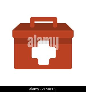 Icône de trousse de premiers soins sur fond blanc. Illustration vectorielle de style plat tendance. Elément de conception isolé. ESP 10. Illustration de Vecteur