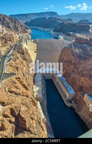 Vue sur le Barrage Hoover au Nevada, USA Banque D'Images