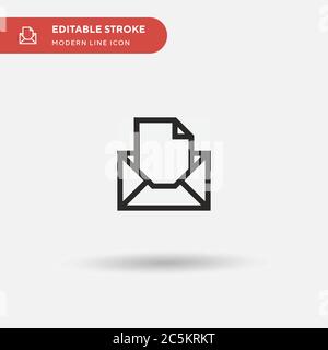 Ouvrez l'icône de vecteur simple Mail. Modèle de conception de symbole d'illustration pour l'élément d'interface utilisateur Web mobile. Pictogramme moderne de couleur parfaite sur contour modifiable. Ouvrez les icônes Mail pour votre projet d'entreprise Illustration de Vecteur