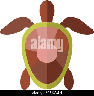 Icône tortue isolée sur fond blanc. Animal de mer. Couleur. Symbole vectoriel. Illustration de Vecteur