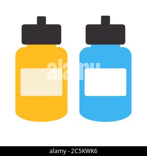 Bouteille d'eau de sport emblématique dans un style plat tendance. Illustration vectorielle. SPE 10. Illustration de Vecteur
