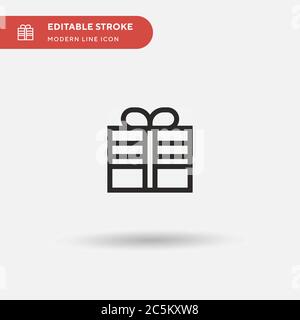 Icône vecteur simple cadeau. Modèle de conception de symbole d'illustration pour l'élément d'interface utilisateur Web mobile. Pictogramme moderne de couleur parfaite sur contour modifiable. Icônes cadeaux pour votre projet d'entreprise Illustration de Vecteur