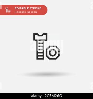 Icône vecteur simple vis. Modèle de conception de symbole d'illustration pour l'élément d'interface utilisateur Web mobile. Pictogramme moderne de couleur parfaite sur contour modifiable. Icônes de vis pour votre projet d'entreprise Illustration de Vecteur